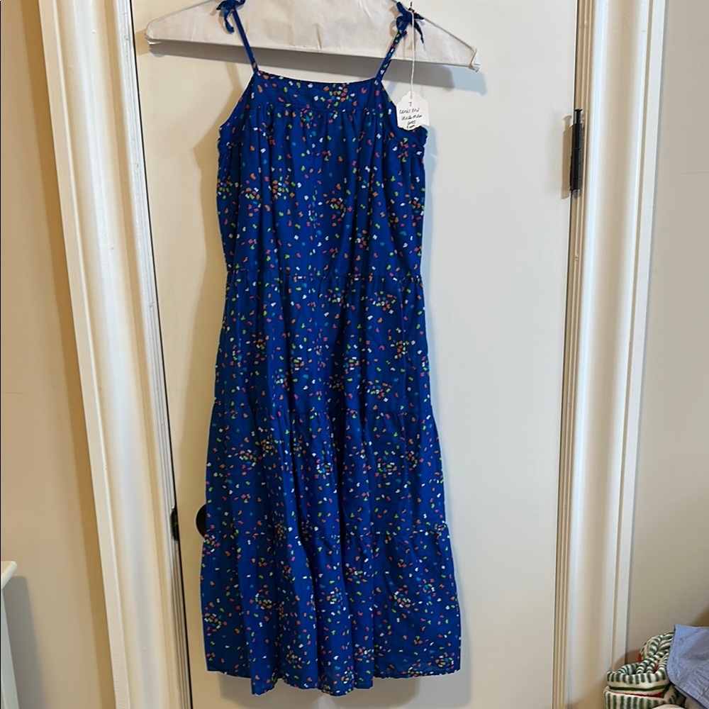 Lands' End Maxi Blue Dress with Multicolor Accents